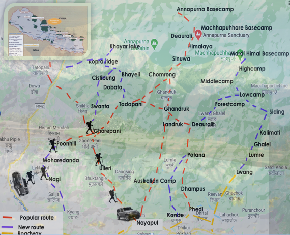 Mohare Hill trek Route Map