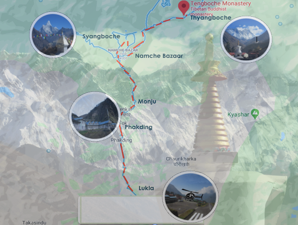 Thyangboche trek Route Map